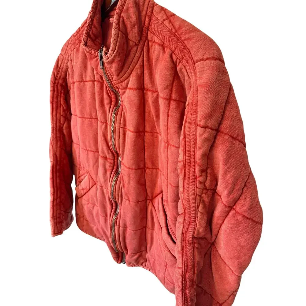 FREE PEOPLE Dolman Quilted Knit Jacket Red Myrrh Size Small EUC $198 MSRP Boho - Picture 4 of 10
